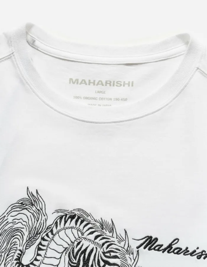Maharishi Short Sleeve TShirts 6099 Tiger Dragon TShirt White 8211 Men