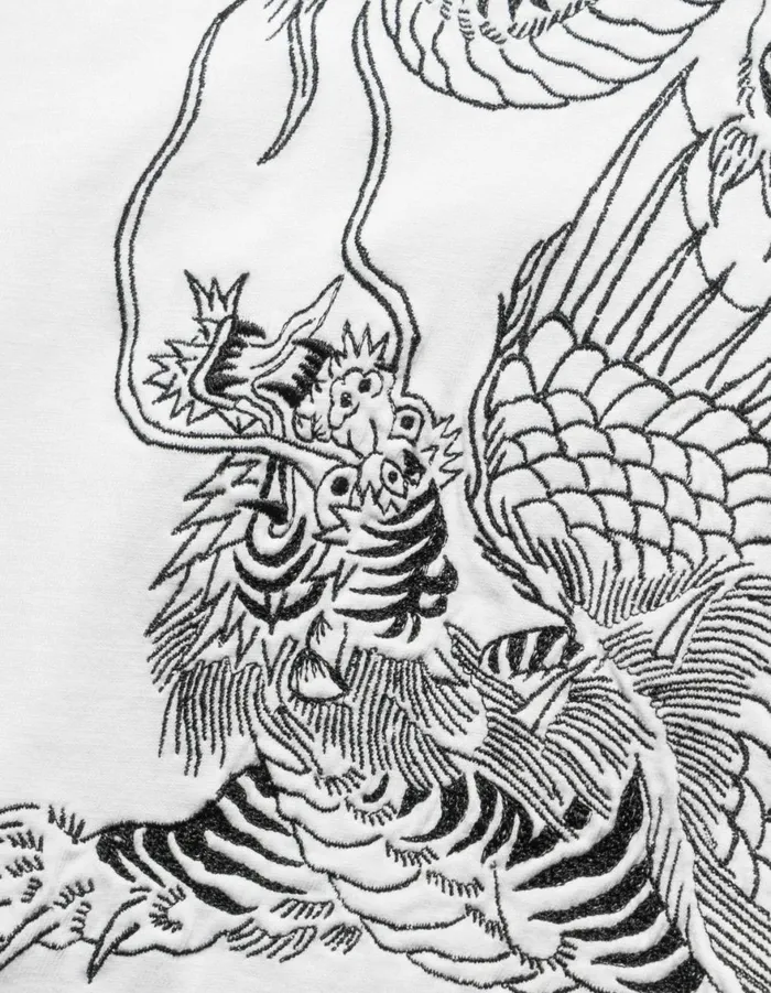 Maharishi Short Sleeve TShirts 6099 Tiger Dragon TShirt White 8211 Men