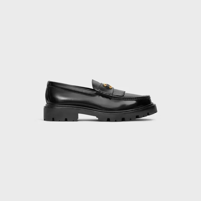 Margaret Loafer With Triomphe Frame In Polished Bullskin Black Women CELINE LOAFERS AND FLATS Margaret Loafer With Triomphe Frame In Polished Bullskin Black Women CELINE LOAFERS AND FLATS