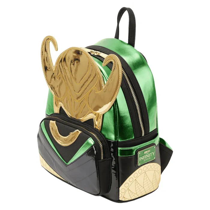 Marvel Metallic Loki Cosplay Mini Backpack Unisex Loungefly Backpacks Marvel Metallic Loki Cosplay Mini Backpack Unisex Loungefly Backpacks