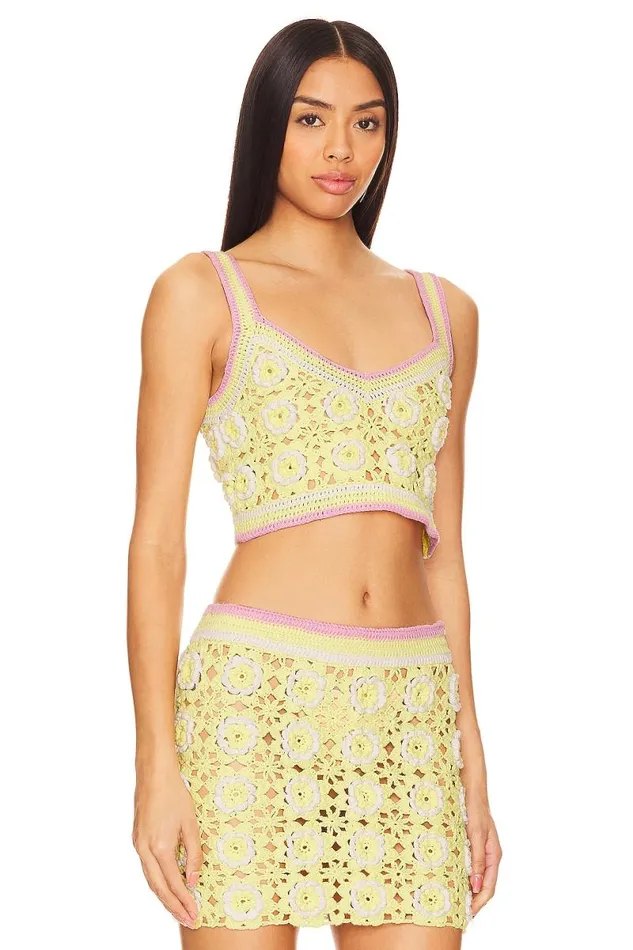 Meadow Crochet Top Yellow Women Lovers and Friends Sweaters and Knits