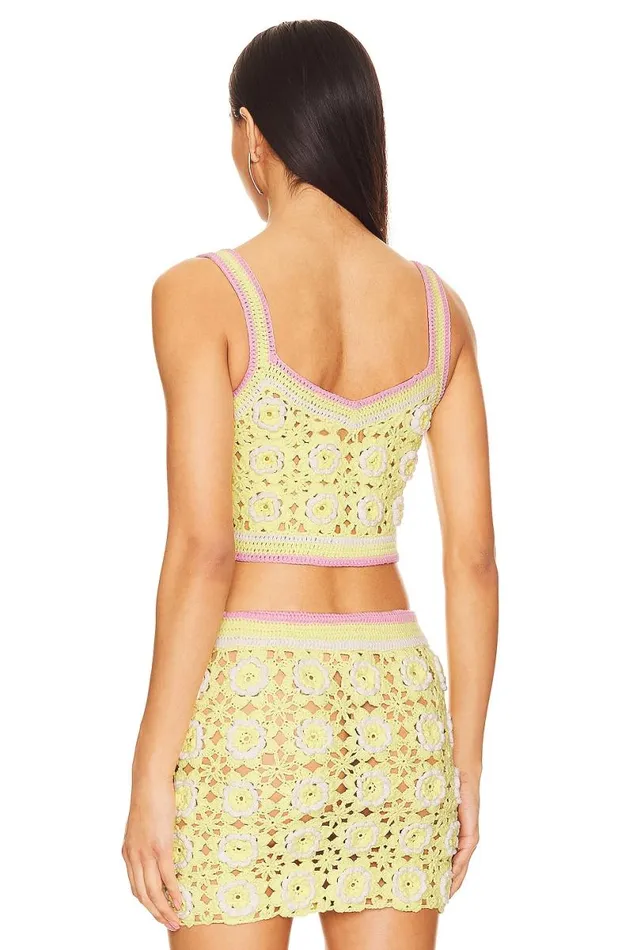 Meadow Crochet Top Yellow Women Lovers and Friends Sweaters and Knits