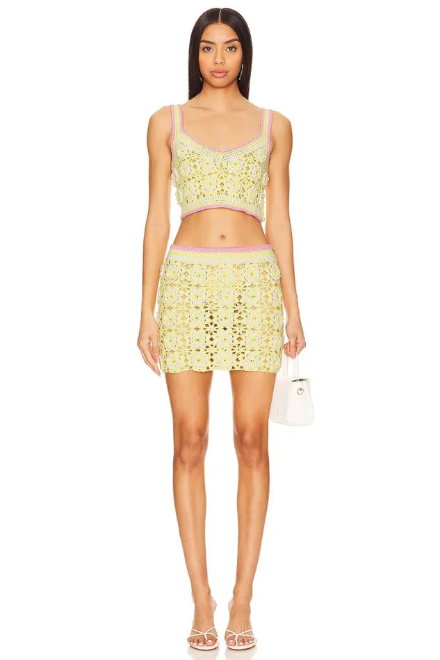 Meadow Crochet Top Yellow Women Lovers and Friends Sweaters and Knits