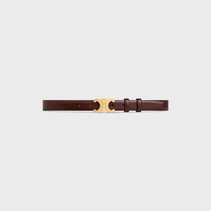 Medium Triomphe Belt In Taurillon Leather Chestnut Women CELINE BELTS