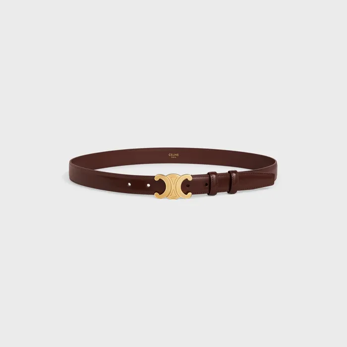 Medium Triomphe Belt In Taurillon Leather Chestnut Women CELINE BELTS Medium Triomphe Belt In Taurillon Leather Chestnut Women CELINE BELTS