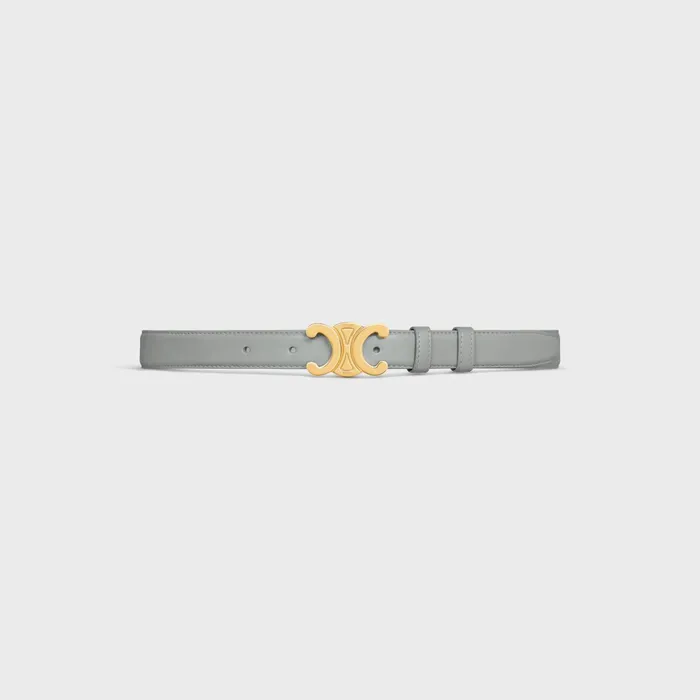 Medium Triomphe Belt In Taurillon Leather Pearl Blue Women CELINE BELTS