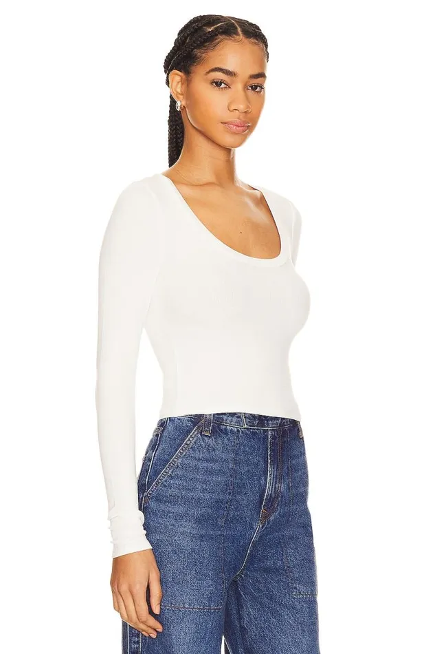 Megan Cropped Tee White Women Lovers and Friends Tops