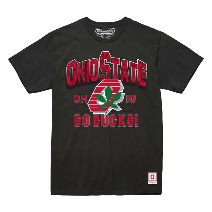 Men039s Collegiate Mitchell and Ness Buckeye Fill Tee Ohio State