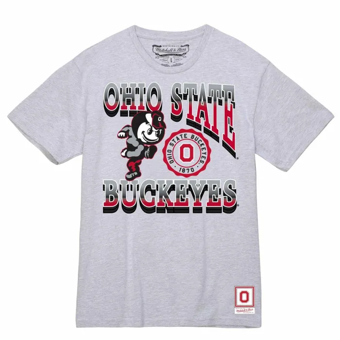 Men039s Collegiate Mitchell and Ness Classic Buckeyes Tee Ohio State