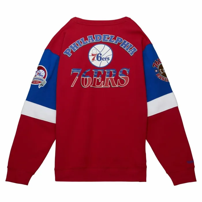 Men039s Hoodies and Sweatshirts Mitchell and Ness All Over Crew 30 Philadelphia 76ers Men039s Hoodies and Sweatshirts Mitchell and Ness All Over Crew 30 Philadelphia 76ers