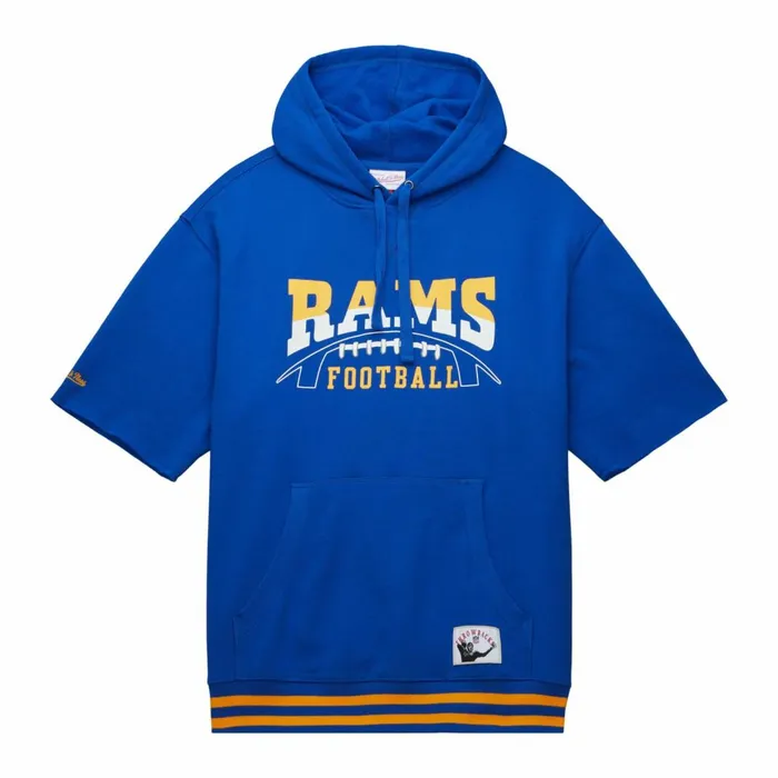 Men039s Hoodies and Sweatshirts Mitchell and Ness PreGrame SS Fleece Hoodie Los Angeles Rams