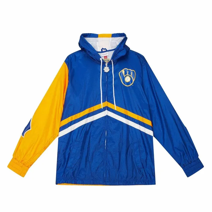 Men039s Jackets and Outerwear Mitchell and Ness Undeniable Full Zip Windbreaker Milwaukee Brewers Men039s Jackets and Outerwear Mitchell and Ness Undeniable Full Zip Windbreaker Milwaukee Brewers