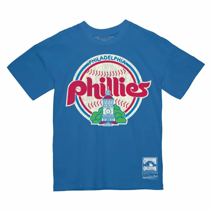 Men039s MLB Mitchell and Ness Under The Lights Tee Philadelphia Phillies