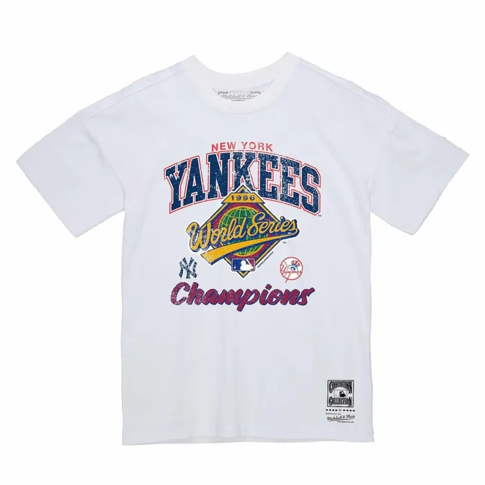 Men039s MLB Mitchell and Ness World Series Champs Tee New York Yankees 1996