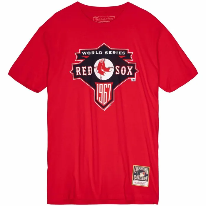 Men039s MLB Mitchell and Ness World Series Tee Boston Red Sox