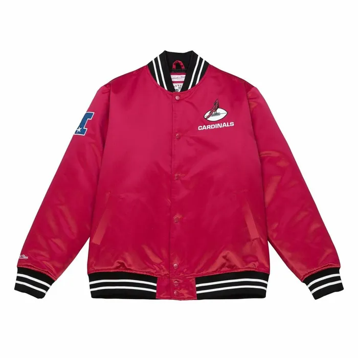 Men039s NFL Mitchell and Ness Heavyweight Satin Jacket Arizona Cardinals