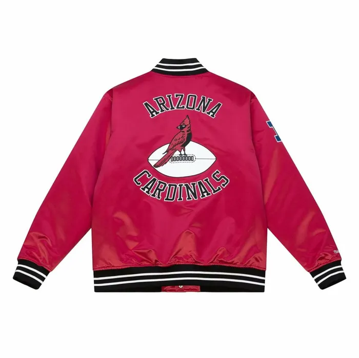 Men039s NFL Mitchell and Ness Heavyweight Satin Jacket Arizona Cardinals Men039s NFL Mitchell and Ness Heavyweight Satin Jacket Arizona Cardinals
