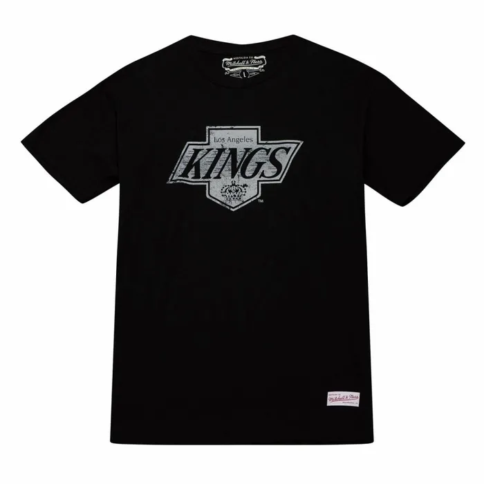 Men039s NHL Mitchell and Ness Distressed Basic Logo Tee Los Angeles Kings