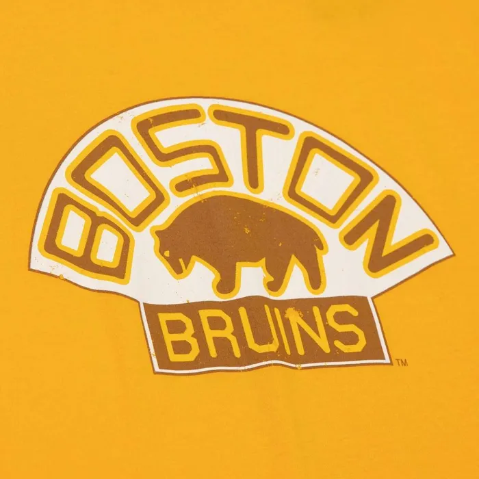 Men039s NHL Mitchell and Ness Distressed Logo Tee Boston Bruins Men039s NHL Mitchell and Ness Distressed Logo Tee Boston Bruins