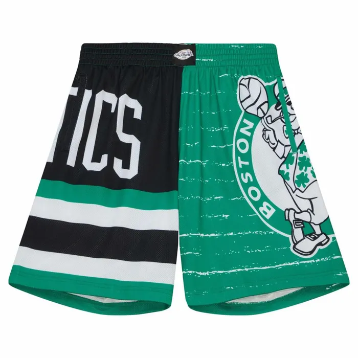 Men039s Shorts Mitchell and Ness Jumbotron 30 Shorts Boston Celtics