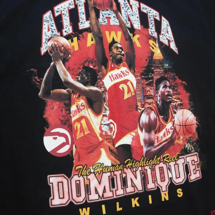 Men039s TShirts and Tops Mitchell and Ness Bling SS Tee HWC Atlanta Hawks Dominique Wilkins Men039s TShirts and Tops Mitchell and Ness Bling SS Tee HWC Atlanta Hawks Dominique Wilkins