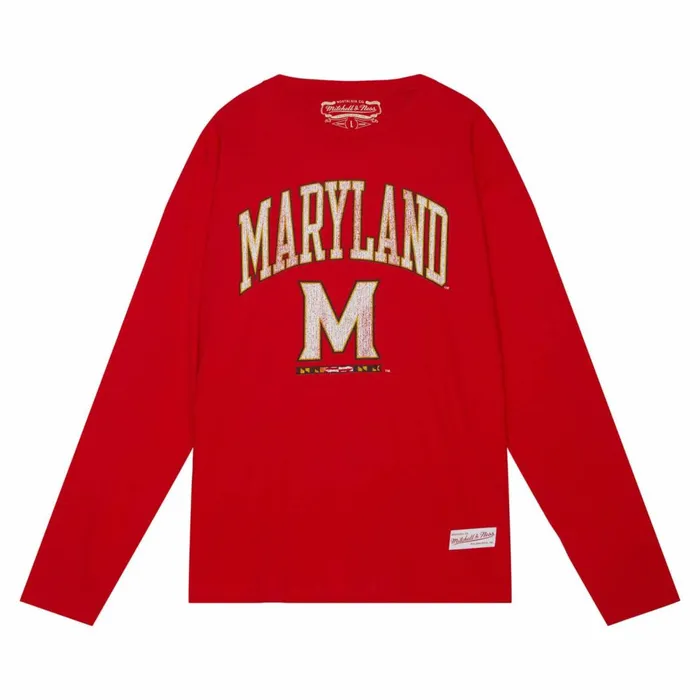 Men039s TShirts and Tops Mitchell and Ness University Arch Logo LS Tee University Of Maryland Men039s TShirts and Tops Mitchell and Ness University Arch Logo LS Tee University Of Maryland