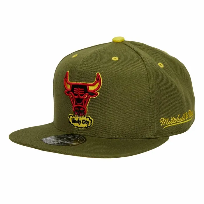 Men039sWomen039s Fitted 163 Styles Mitchell and Ness Dusty Olive Fitted HWC Chicago Bulls Men039sWomen039s Fitted 163 Styles Mitchell and Ness Dusty Olive Fitted HWC Chicago Bulls