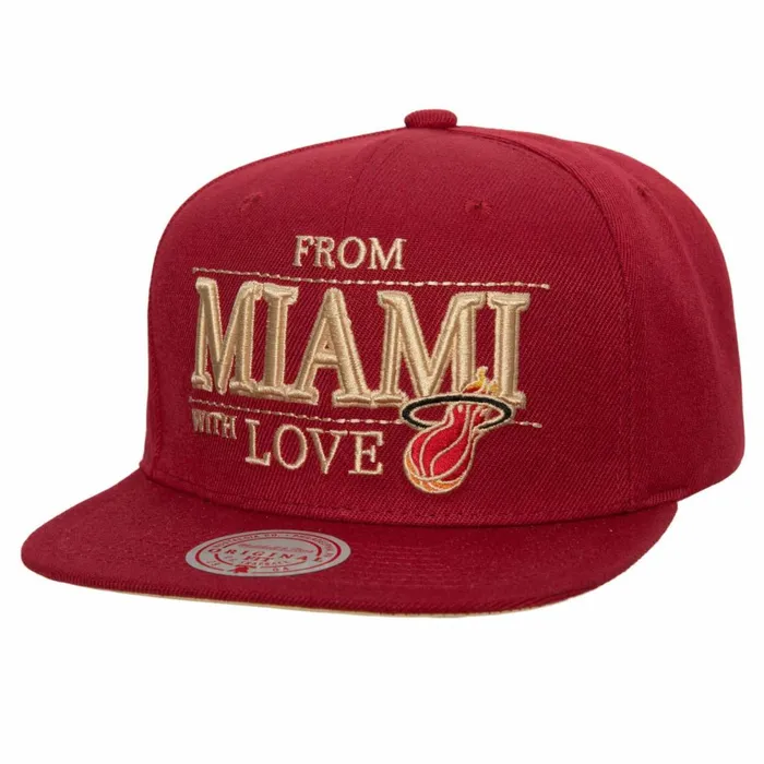 Men039sWomen039s Snapback 1921 Styles Mitchell and Ness With Love Snapback HWC Miami Heat Men039sWomen039s Snapback 1921 Styles Mitchell and Ness With Love Snapback HWC Miami Heat