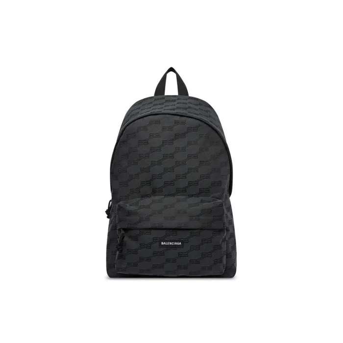 Men Backpacks Balenciaga Signature Medium Backpack Bb Monogram Jacquard Canvas In Black Men Backpacks Balenciaga Signature Medium Backpack Bb Monogram Jacquard Canvas In Black