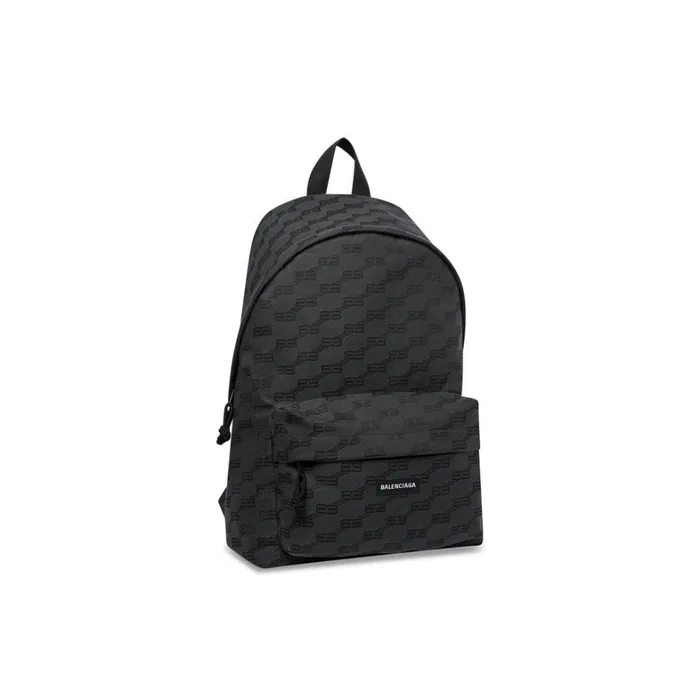 Men Backpacks Balenciaga Signature Medium Backpack Bb Monogram Jacquard Canvas In Black