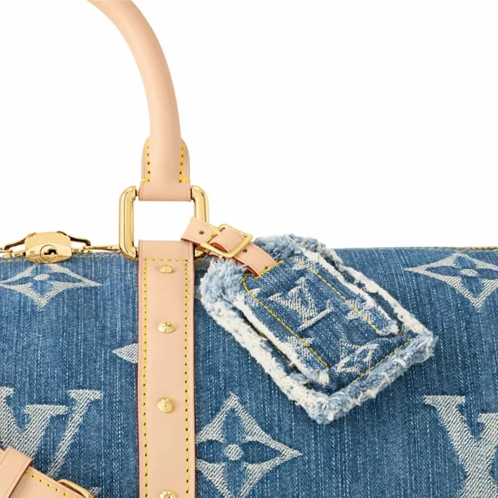 Men Bags Louis Vuitton Louis Vuitton M24315 Keepall Bandoulire 45 Denim Blue 8211 Louis Vuitton Handbag Store