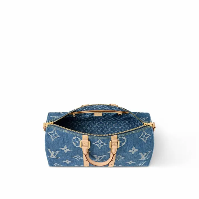 Men Bags Louis Vuitton Louis Vuitton M24315 Keepall Bandoulire 45 Denim Blue 8211 Louis Vuitton Handbag Store