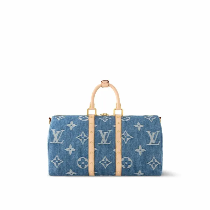 Men Bags Louis Vuitton Louis Vuitton M24315 Keepall Bandoulire 45 Denim Blue 8211 Louis Vuitton Handbag Store