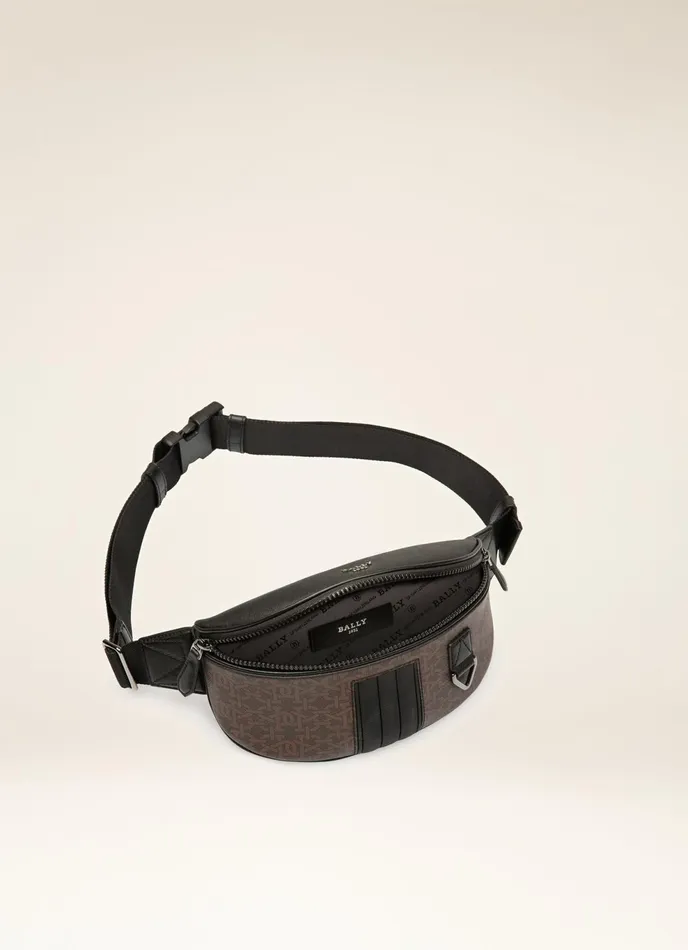 Men Bally Belt Bags Matey 8211 TPU Bum Bag In Black and Brown