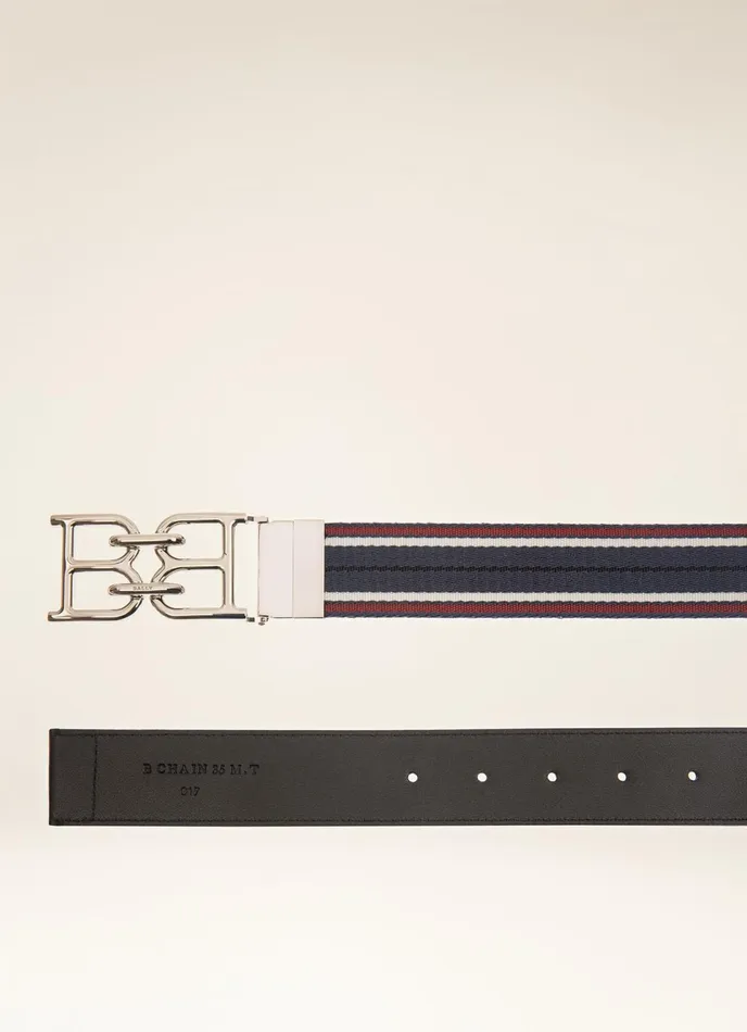 Men Bally Belts BChain 8211 Fabric 35mm Belt In Navy