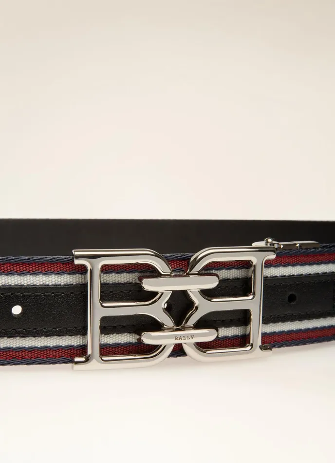 Men Bally Belts BChain 8211 Fabric 35mm Belt In Navy