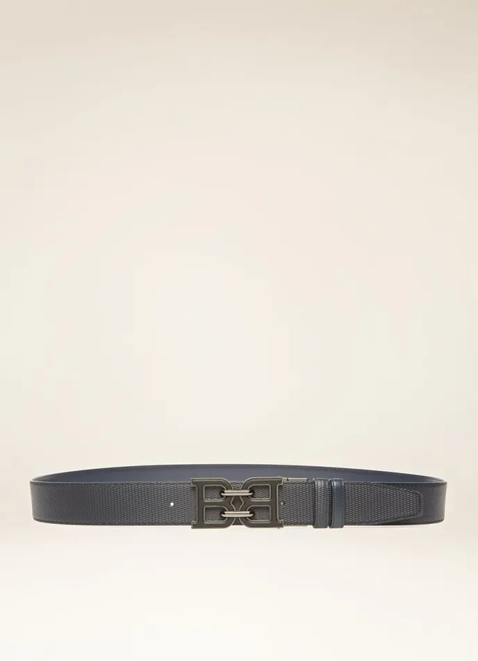 Men Bally Belts BChain 8211 Leather 40mm Belt In Navy