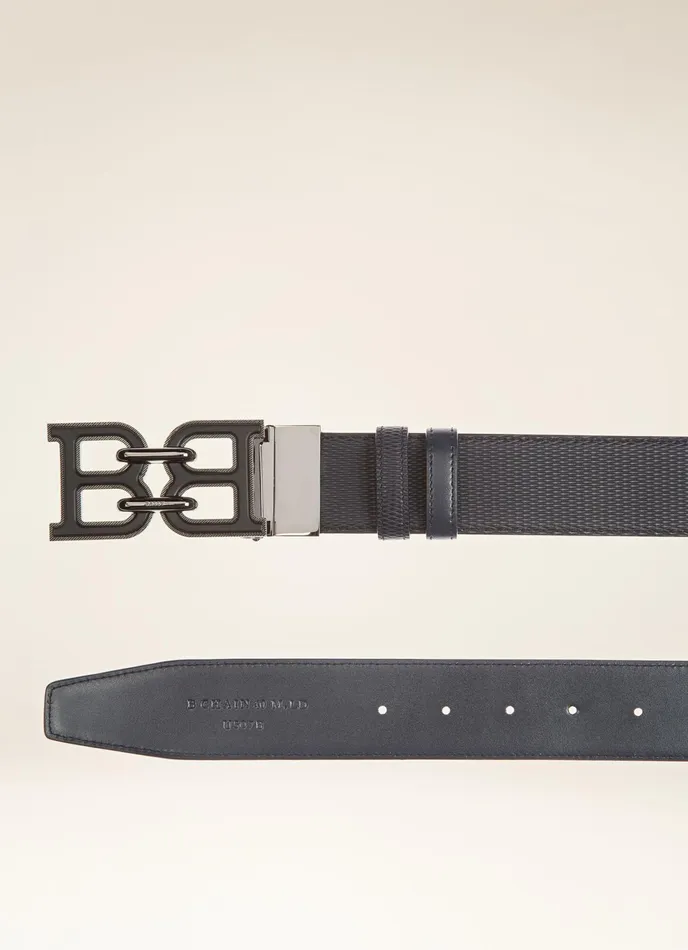 Men Bally Belts BChain 8211 Leather 40mm Belt In Navy