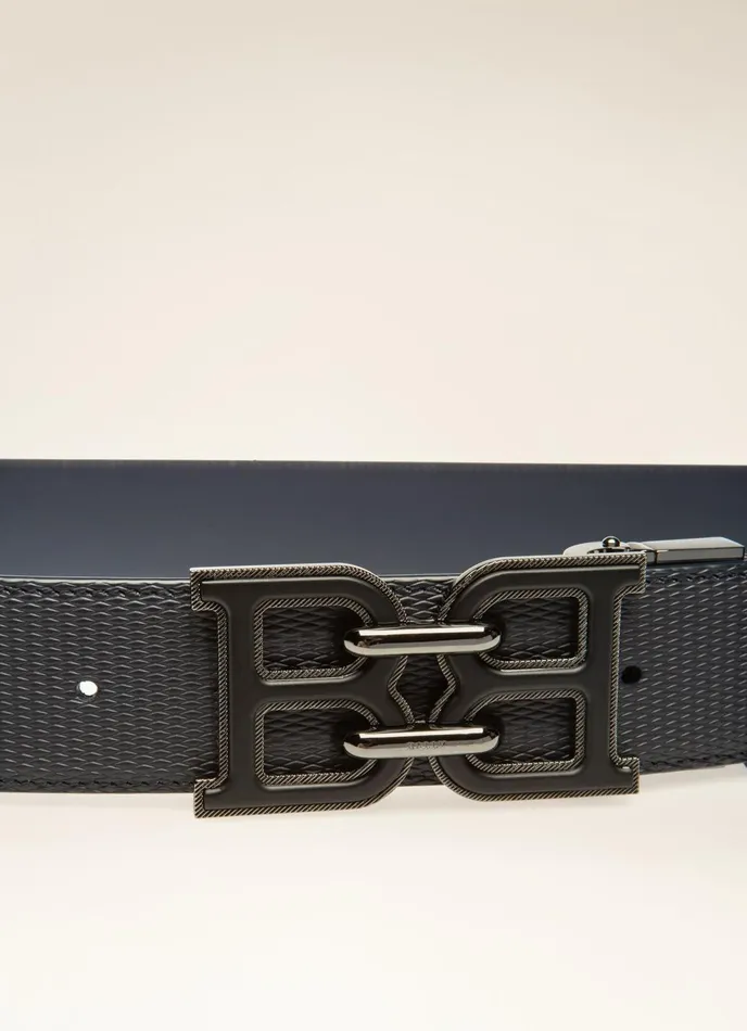 Men Bally Belts BChain 8211 Leather 40mm Belt In Navy