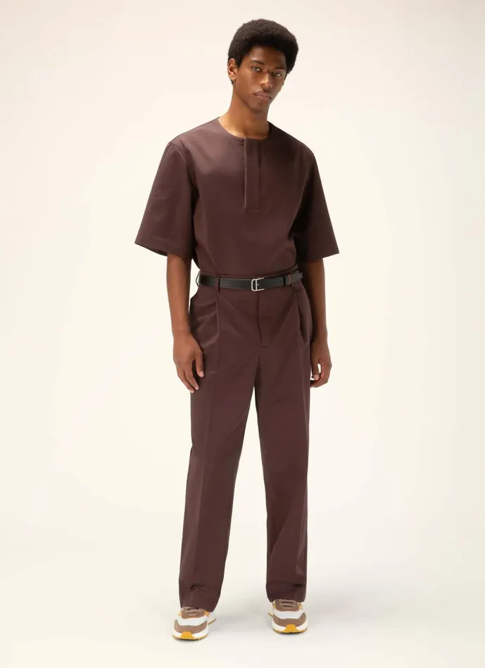 Men Bally Pants Tailored Trousers 8211 Cotton Mix Trousers In Ebony Brown