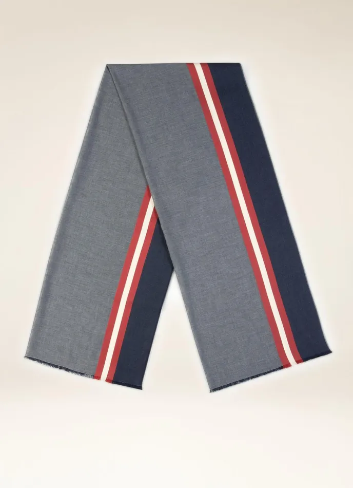 Men Bally Scarves Bally Stripe Scarf 8211 Cotton Scarf In Navy