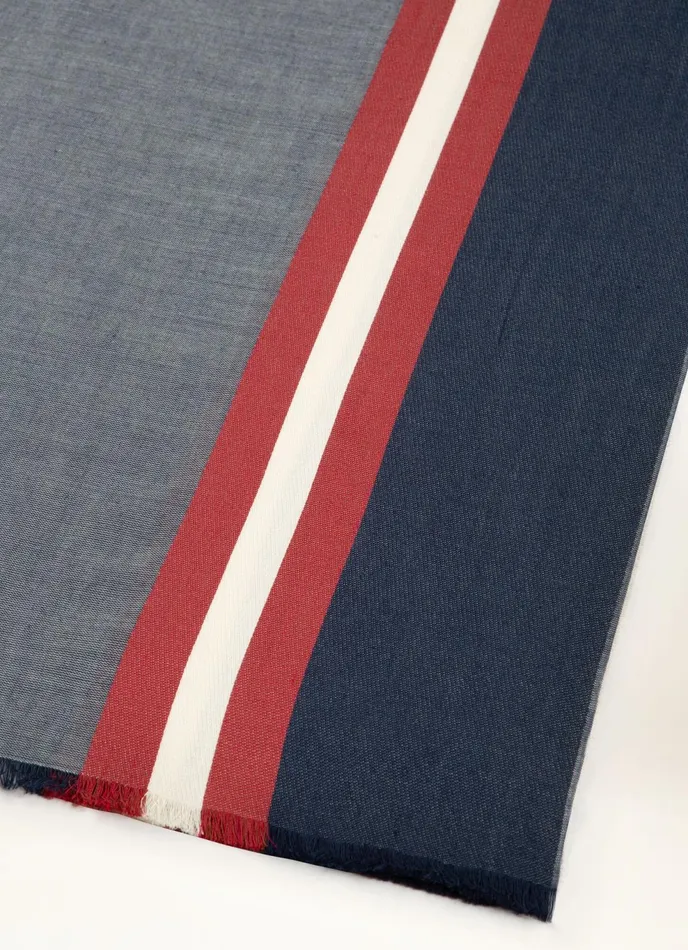 Men Bally Scarves Bally Stripe Scarf 8211 Cotton Scarf In Navy