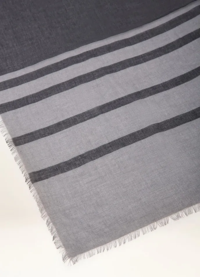 Men Bally Scarves Stripe Scarf 8211 Virgin Wool Scarf In Navy
