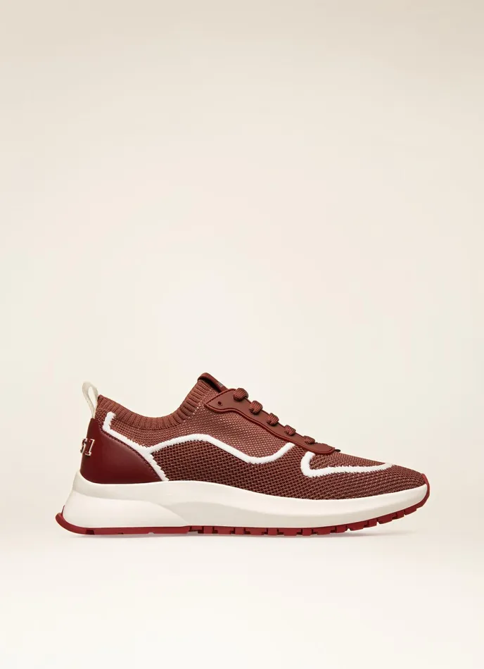 Men Bally Sneakers Davyn 8211 Mesh Sneakers In Heritage Red and White