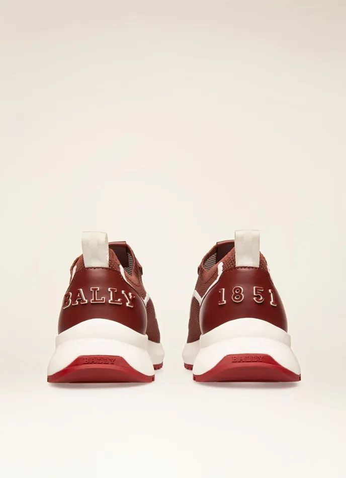 Men Bally Sneakers Davyn 8211 Mesh Sneakers In Heritage Red and White