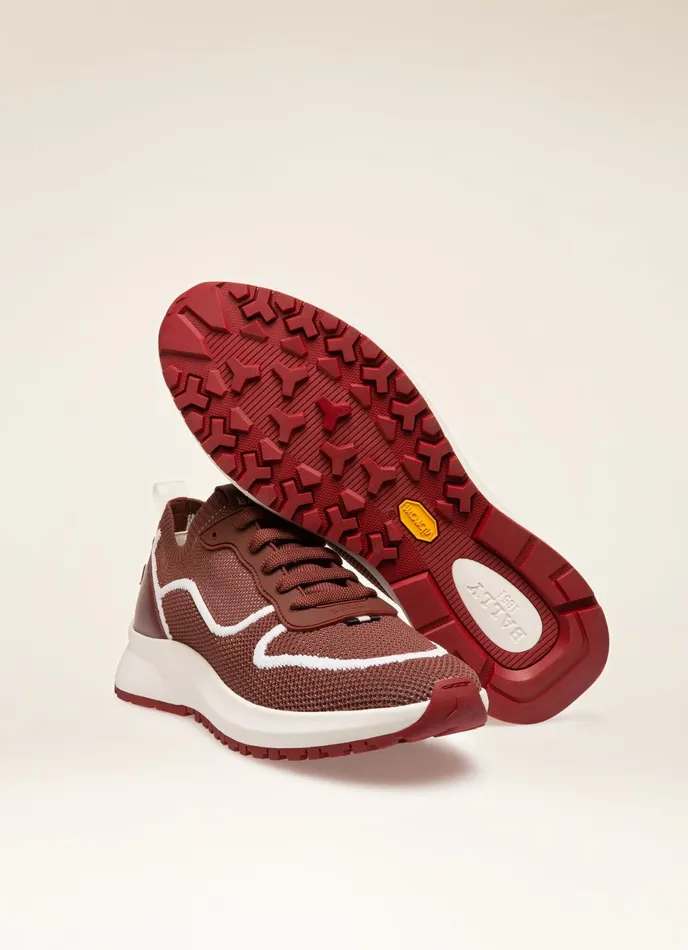 Men Bally Sneakers Davyn 8211 Mesh Sneakers In Heritage Red and White