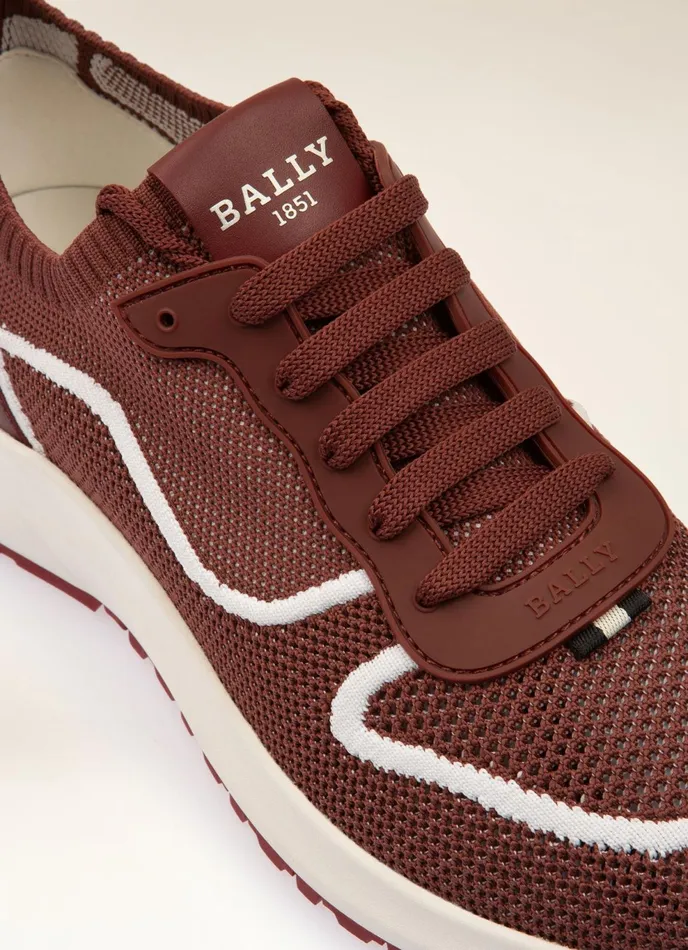 Men Bally Sneakers Davyn 8211 Mesh Sneakers In Heritage Red and White