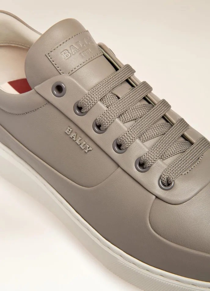 Men Bally Sneakers Manny 8211 Leather Sneakers In Grey