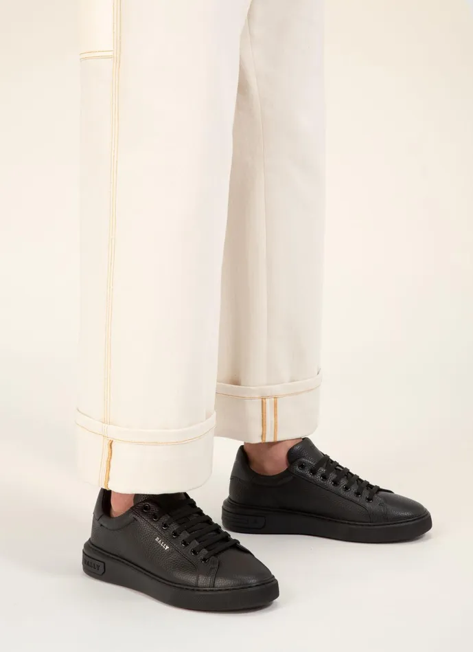Men Bally Sneakers Miky 8211 Leather Sneakers In Black