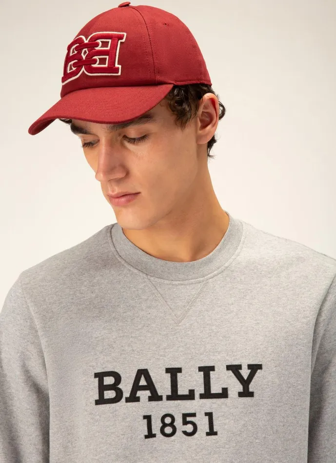 Men Bally Tracksuits Logo Sweater 8211 Cotton Top In Grey